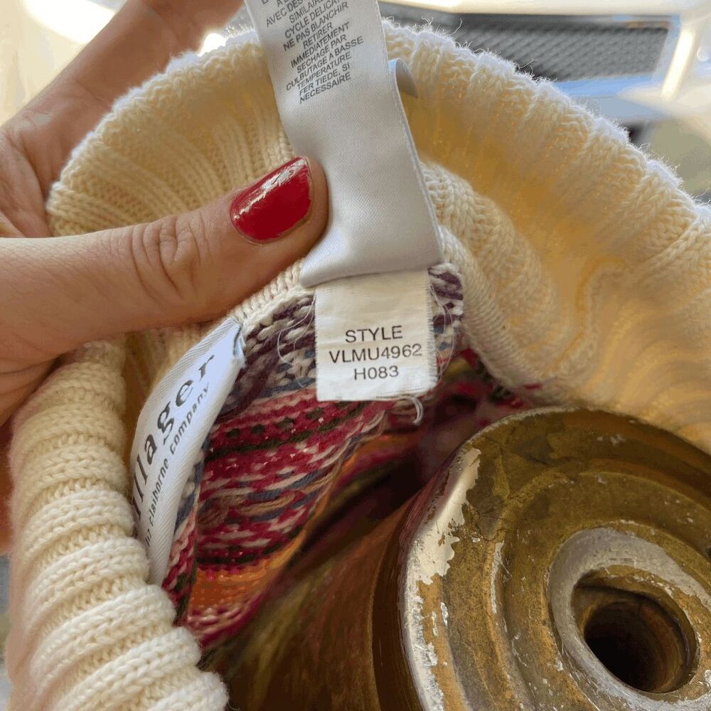 Vintage 1983 Liz Claiborne Villager Fair Isle Cotton Knit Turtleneck Sweater - L - Picture 5 of 5